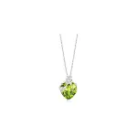 FANCIME 14K Solid White Gold Birthstone Pendant with Sterling Silver Chain
