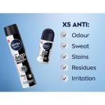NIVEA MEN Black & White Invisible Original Anti-Perspirant Roll-On, 72h Protection, 50ml - Pack of 3